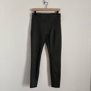 Spanx Women's Size Medium Green Faux Suede Legging Pants